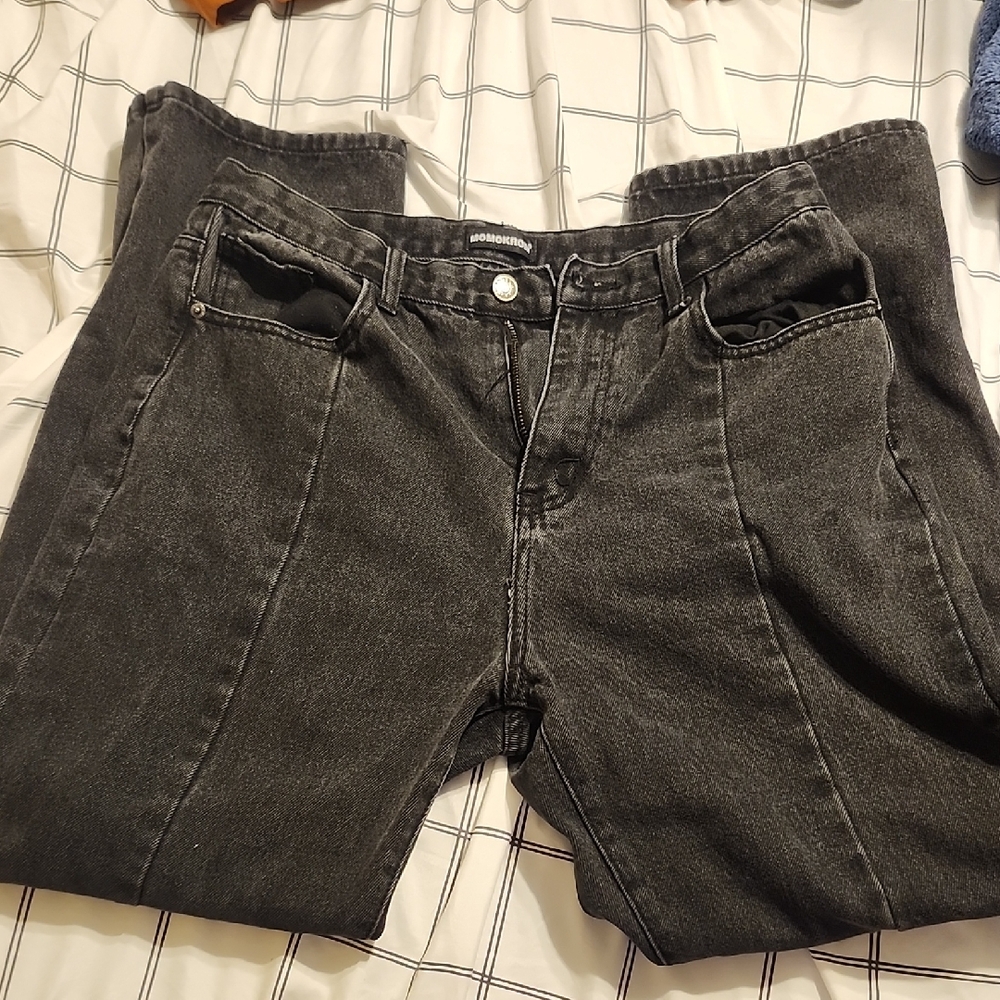 Wide Leg Black Jeans